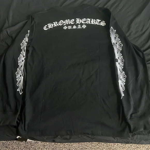トップス made in USA chrome hearts long tee dn Chrome Hearts Black Made In Usa Longsleeve